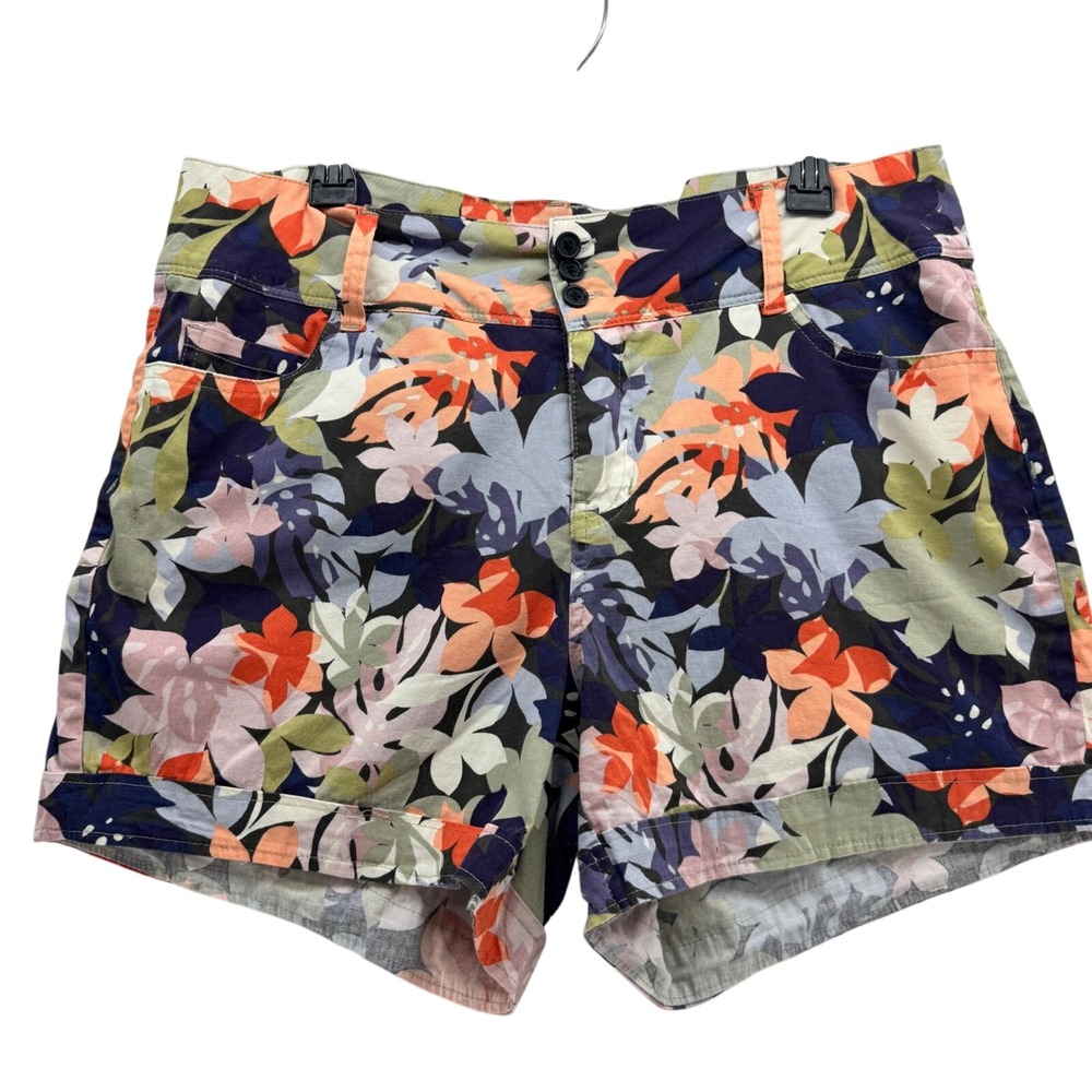 Royalty For Me Floral Print Shorts Womens 14W Plus Size Casual‎ Colorful